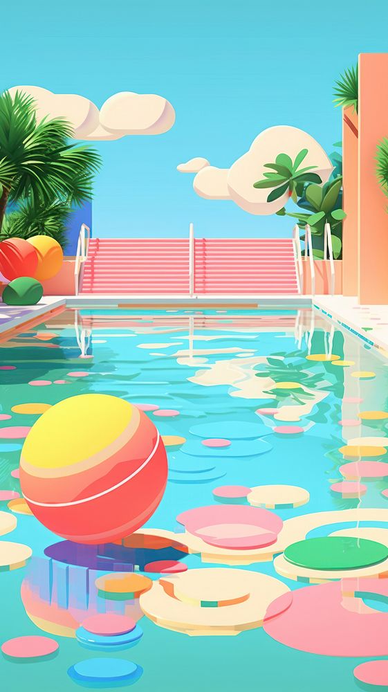  Summer architecture resort sports. AI generated Image by rawpixel.