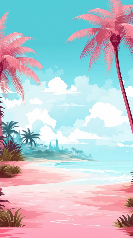  Palm trees beach outdoors nature. AI generated Image by rawpixel.