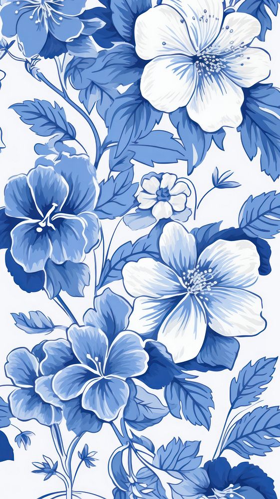  Hawaiian floral pattern plant white. AI generated Image by rawpixel.
