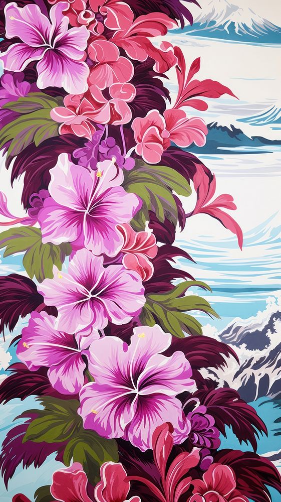  Art painting pattern flower. AI generated Image by rawpixel.