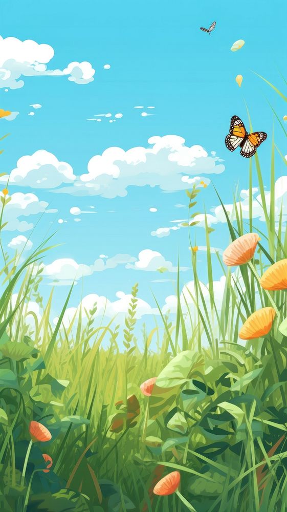  Meadow grass backgrounds landscape. AI generated Image by rawpixel.