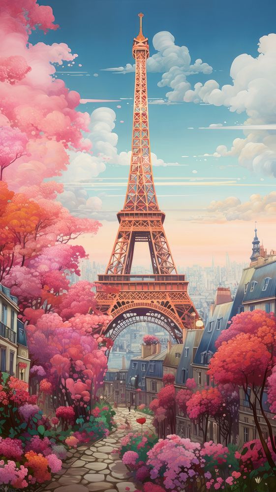  Paris city architecture landscape. AI generated Image by rawpixel.