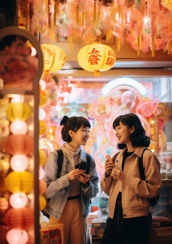 Chinese girls standing romantic adult.