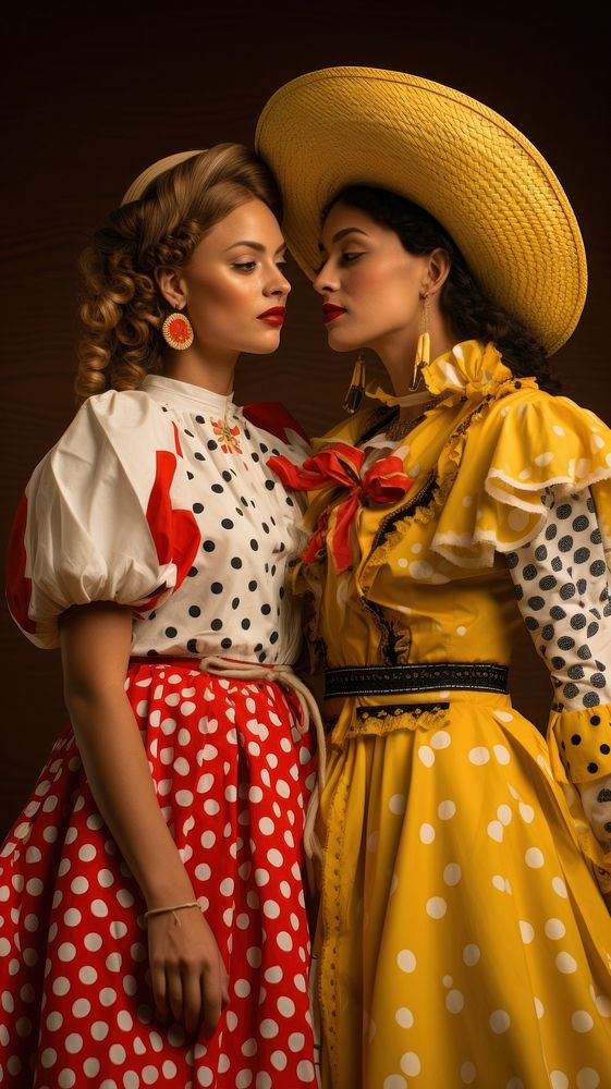 Spanish costume portrait dancing yellow. AI generated Image by rawpixel.
