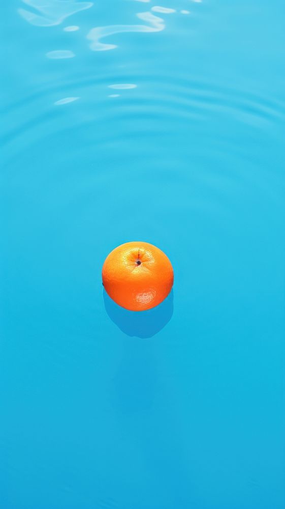  Orange floating in a pool reflection grapefruit swimming. AI generated Image by rawpixel.