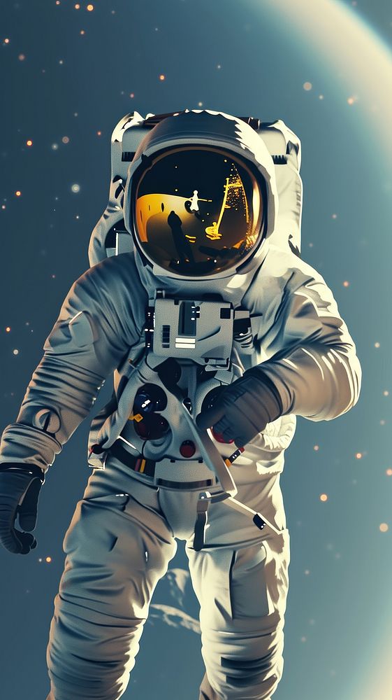  Astronaut space futuristic protection. AI generated Image by rawpixel.