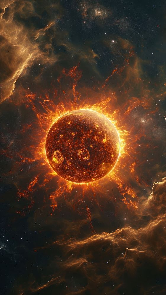  Sun space astronomy universe. AI generated Image by rawpixel.
