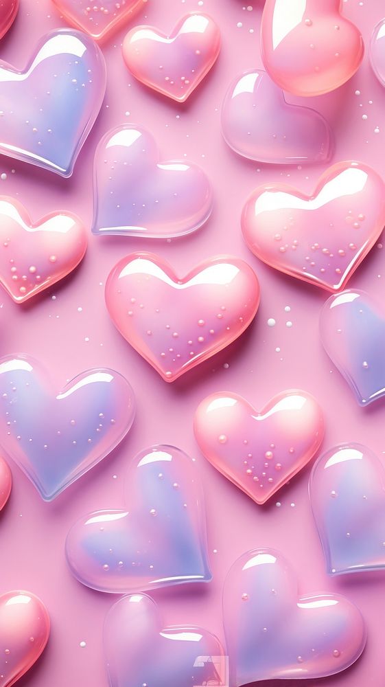  Heart shapes petal pink backgrounds. AI generated Image by rawpixel.
