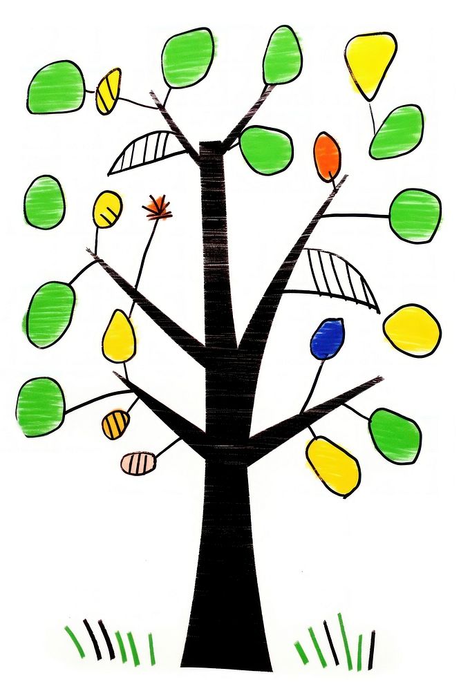 Tree drawing sketch cartoon.