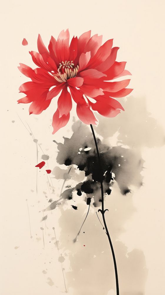 Dahlia painting flower petal.