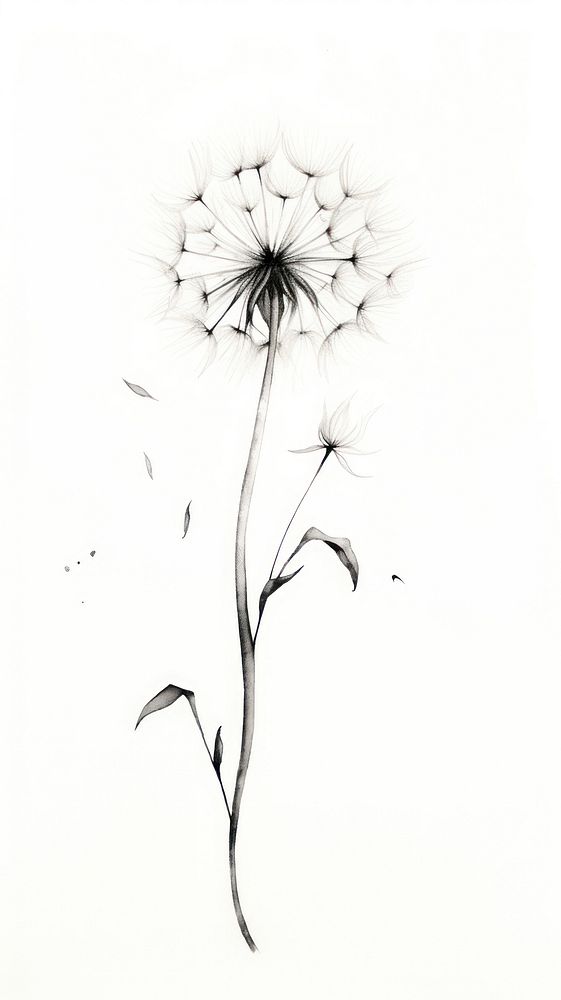 Dandelion drawing flower sketch.
