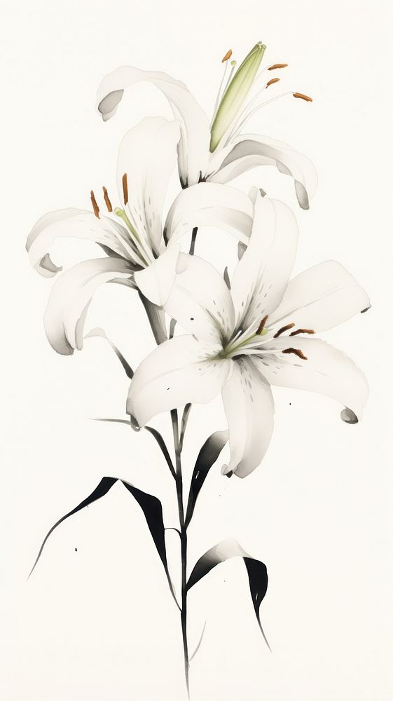 Lily flower plant white.