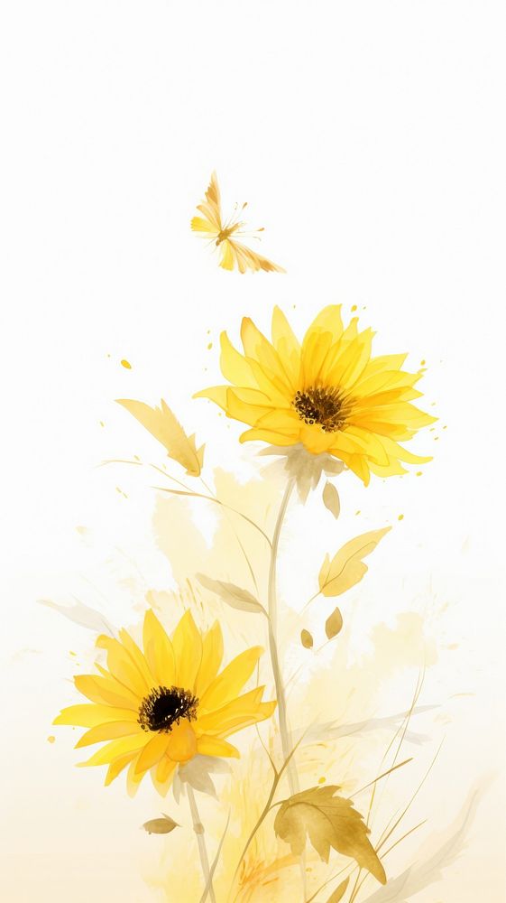 Sunflower painting petal plant.