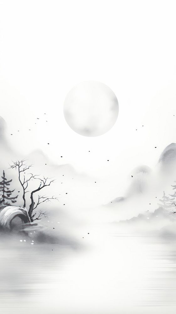 Nature moon snow tranquility.