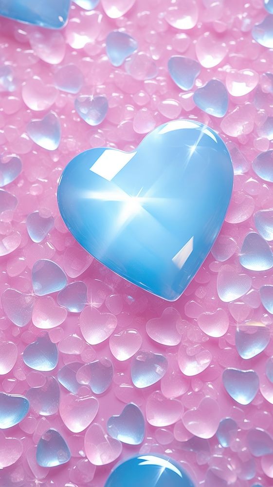  The heart wallpaper backgrounds petal blue. AI generated Image by rawpixel.