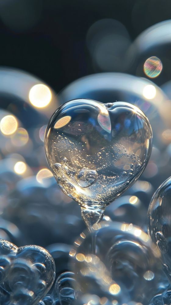  Heart shapes bubble transparent backgrounds. AI generated Image by rawpixel.