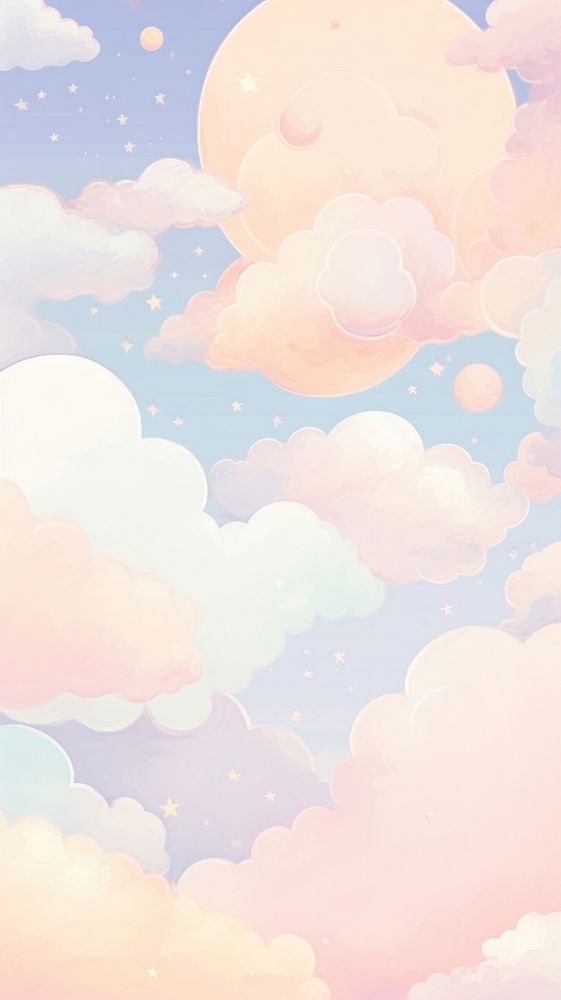  Moon and clouds and stars backgrounds outdoors nature. AI generated Image by rawpixel.