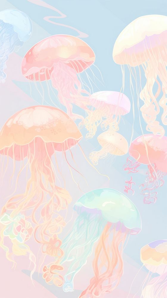  Jelly fishes backgrounds jellyfish invertebrate. AI generated Image by rawpixel.