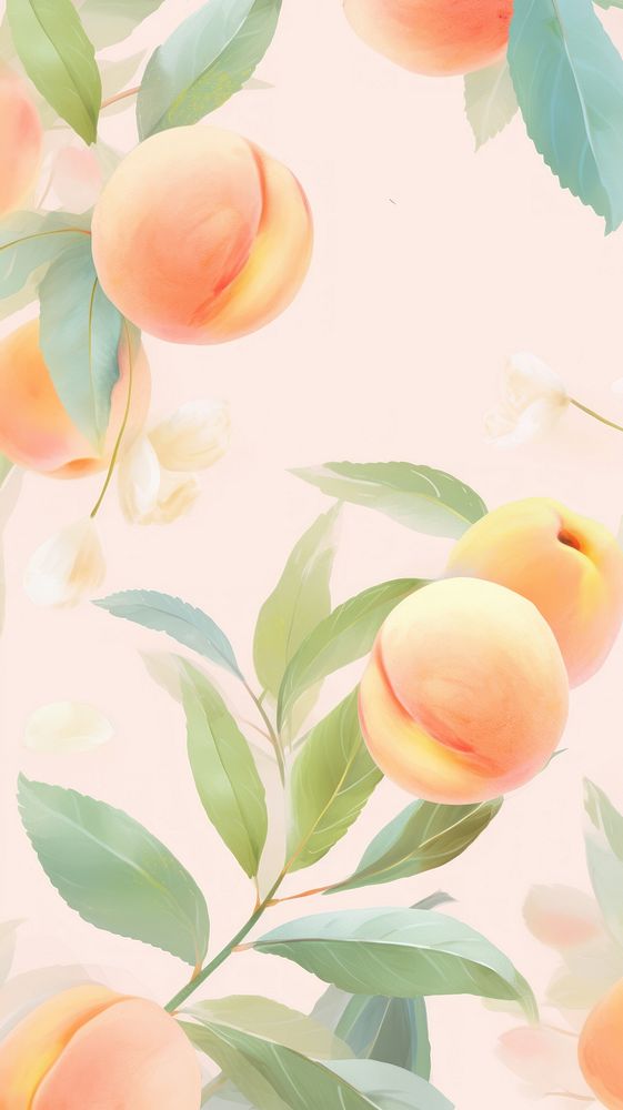  Peaches backgrounds plant fruit. AI generated Image by rawpixel.