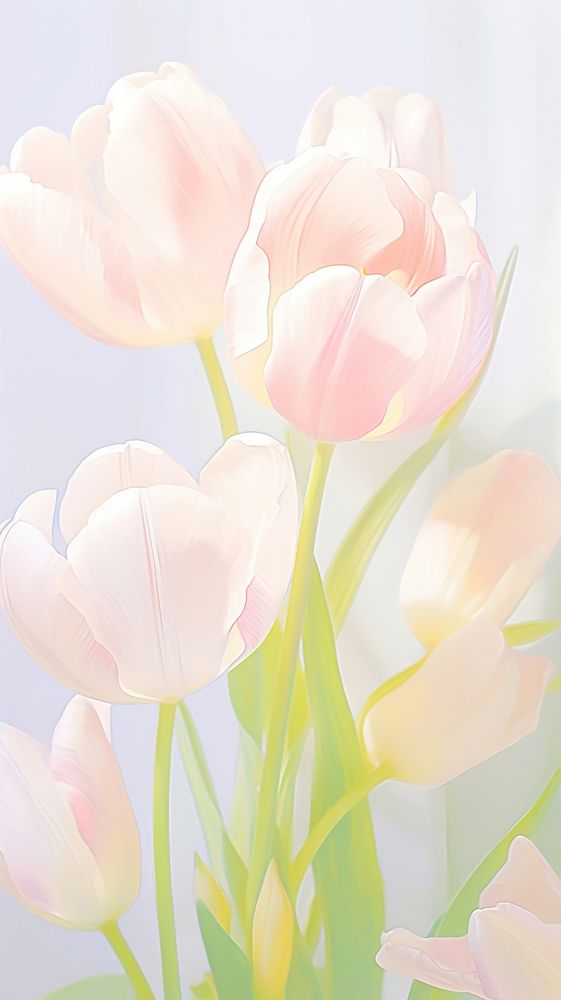  Tulips blossom flower petal. AI generated Image by rawpixel.