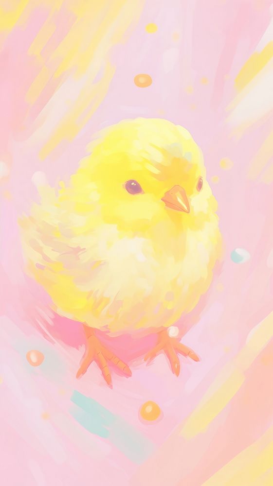  Yellow baby chick drawing animal canary. AI generated Image by rawpixel.