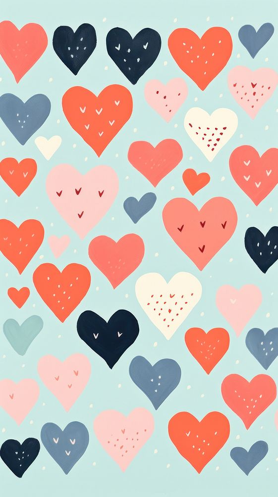  Hearts backgrounds pattern shape. AI generated Image by rawpixel.