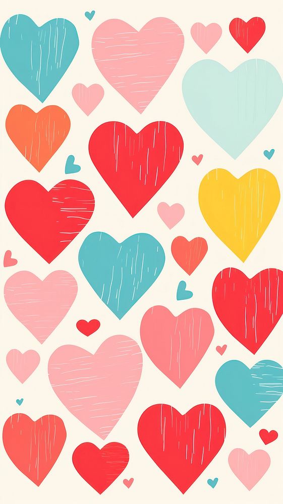  Hearts backgrounds creativity repetition. AI generated Image by rawpixel.