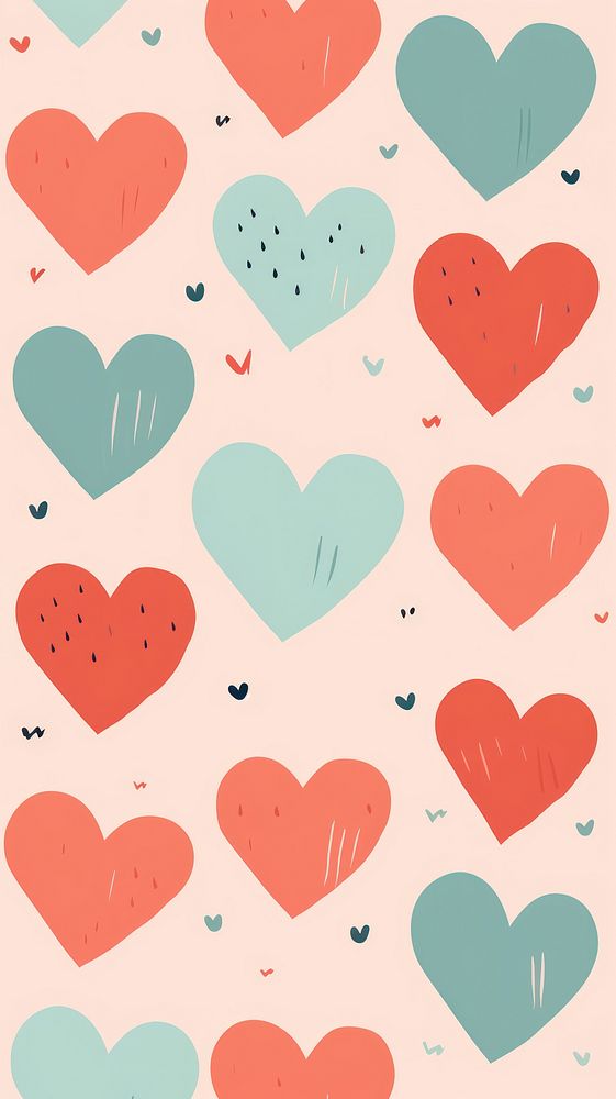 Hearts backgrounds creativity repetition. AI generated Image by rawpixel.