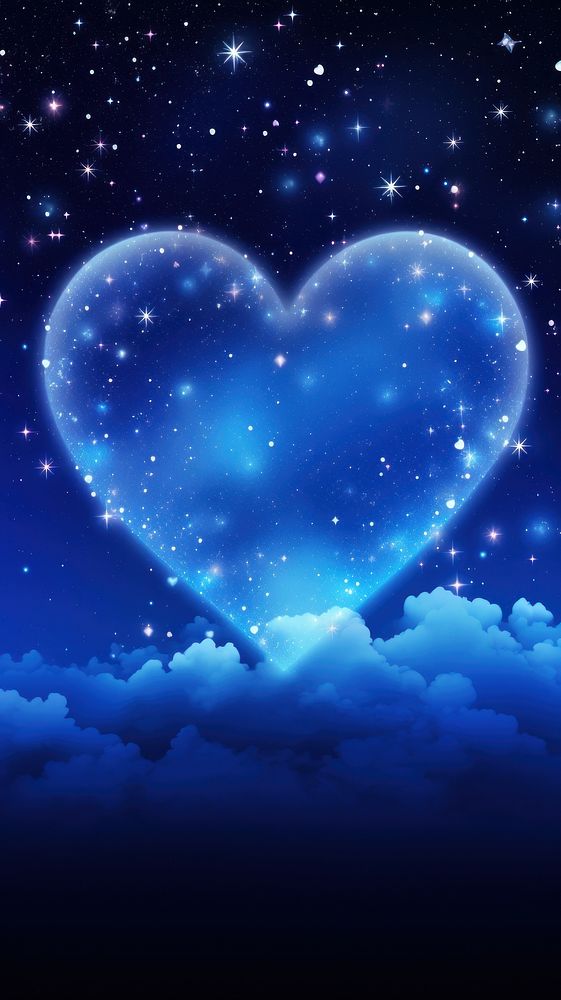  Heart shaped moon night backgrounds astronomy. AI generated Image by rawpixel.
