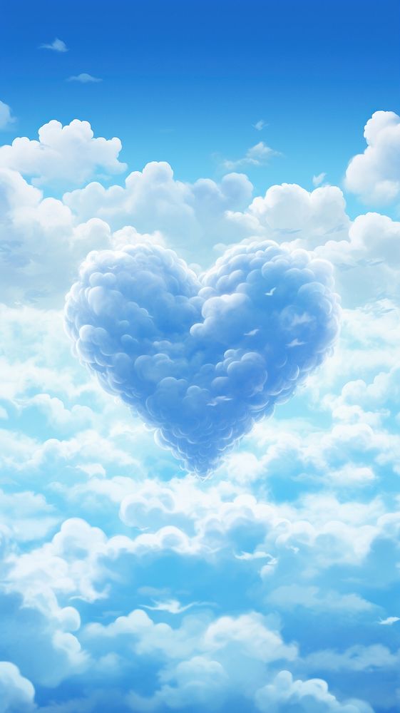  Heart shapes sky backgrounds outdoors. AI generated Image by rawpixel.