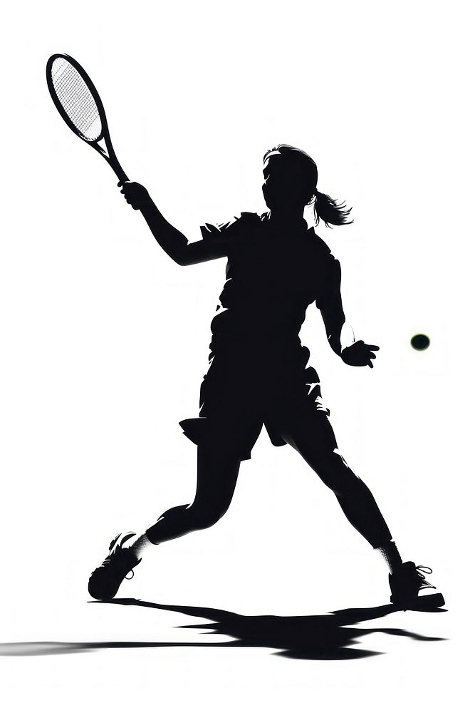 Tennis player silhouette sports racket adult. AI generated Image by rawpixel.