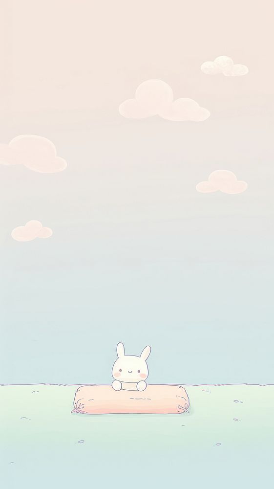  Bunny on the pillow cartoon relaxation outdoors. AI generated Image by rawpixel.