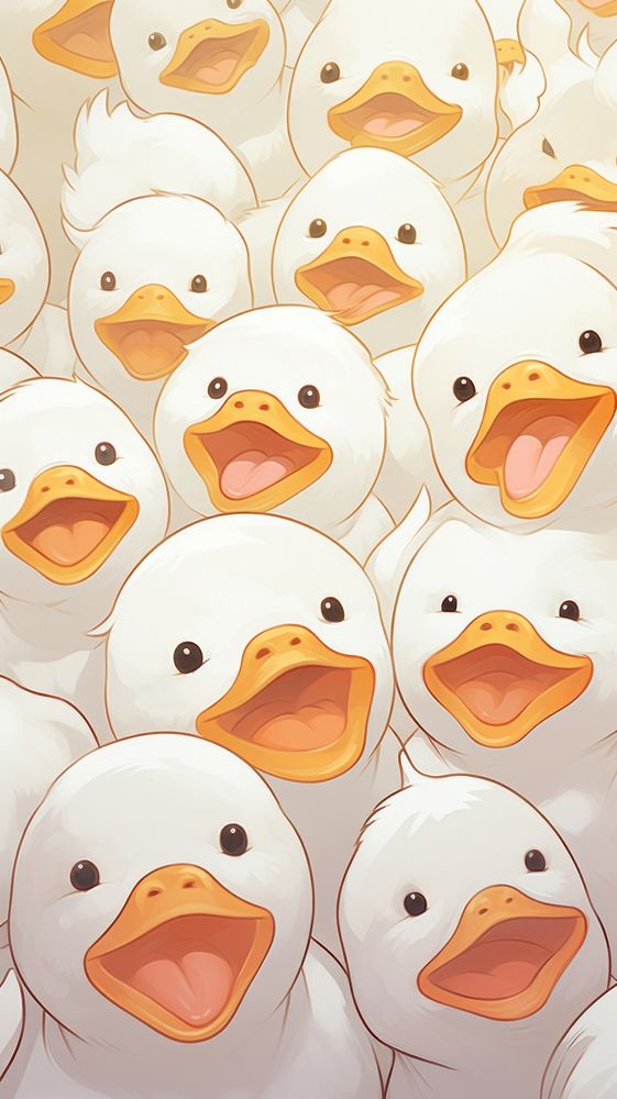  White ducks with orange mouth bird face representation. AI generated Image by rawpixel.