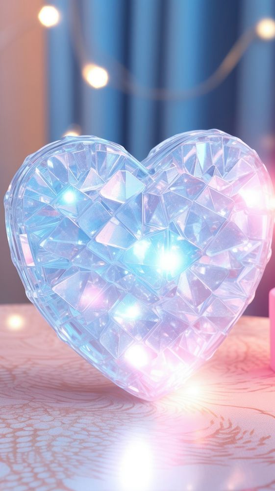  The heart wallpaper illuminated celebration decoration. AI generated Image by rawpixel.