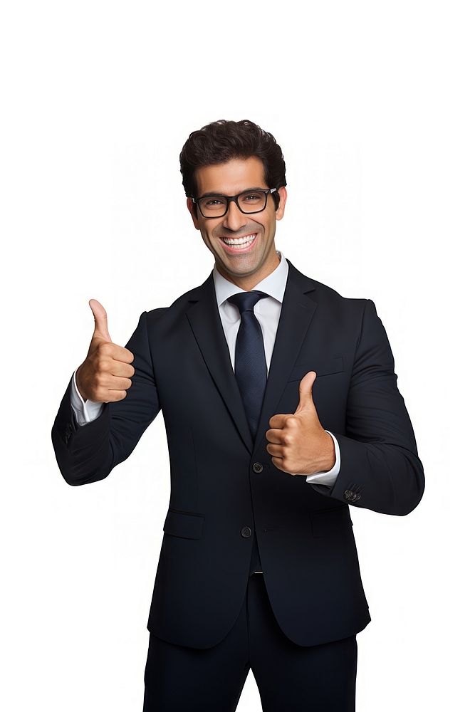 Mexican businessman showing thumbs up adult men white background. AI generated Image by rawpixel.