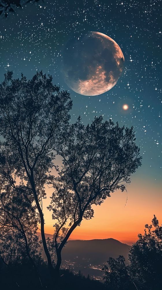  Heart shape moon astronomy outdoors nature. AI generated Image by rawpixel.