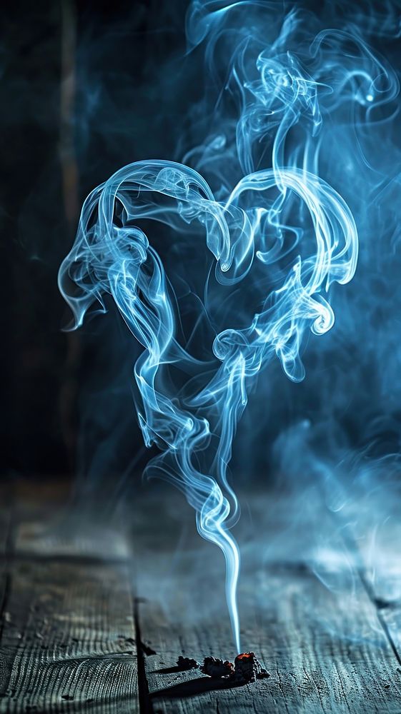  Heart shape smoke smoking spirituality cigarette. AI generated Image by rawpixel.