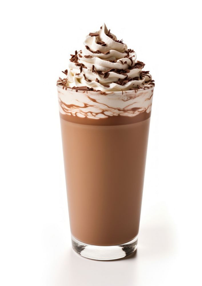 Chocolate frappuccino dessert drink cream.