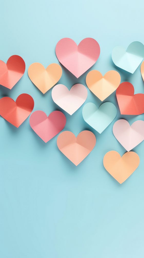  Paper crafted hearts backgrounds celebration variation. AI generated Image by rawpixel.