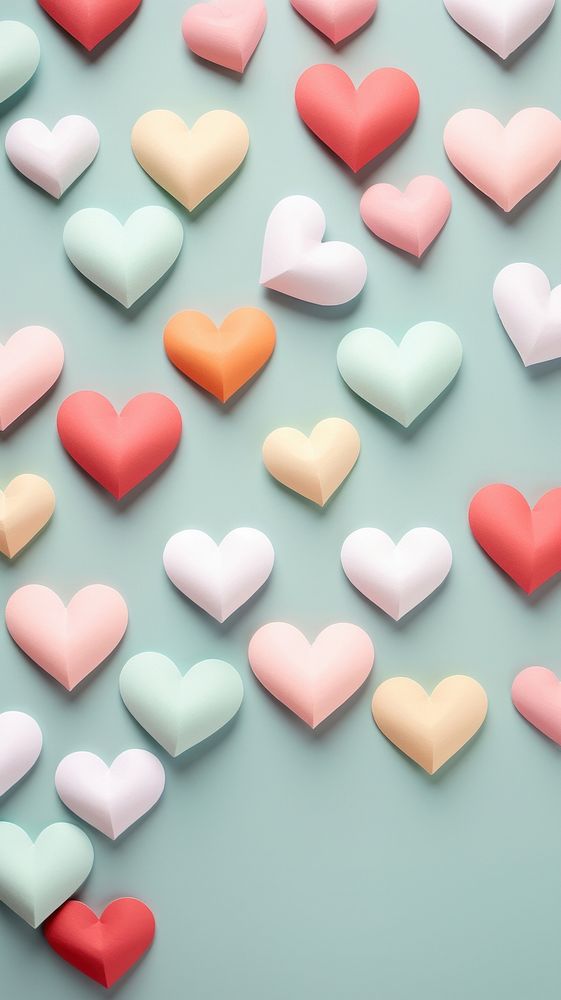  Paper crafted hearts backgrounds pill confectionery. AI generated Image by rawpixel.