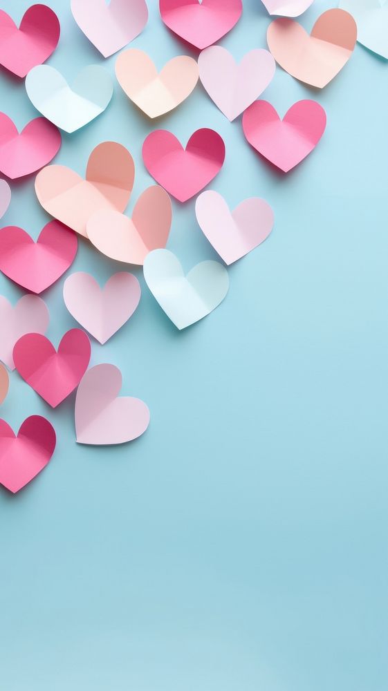  Paper crafted hearts backgrounds celebration decoration. AI generated Image by rawpixel.