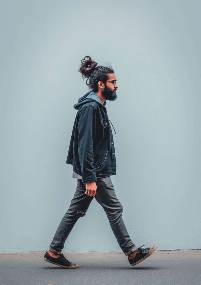 South Asian standing walking jacket.