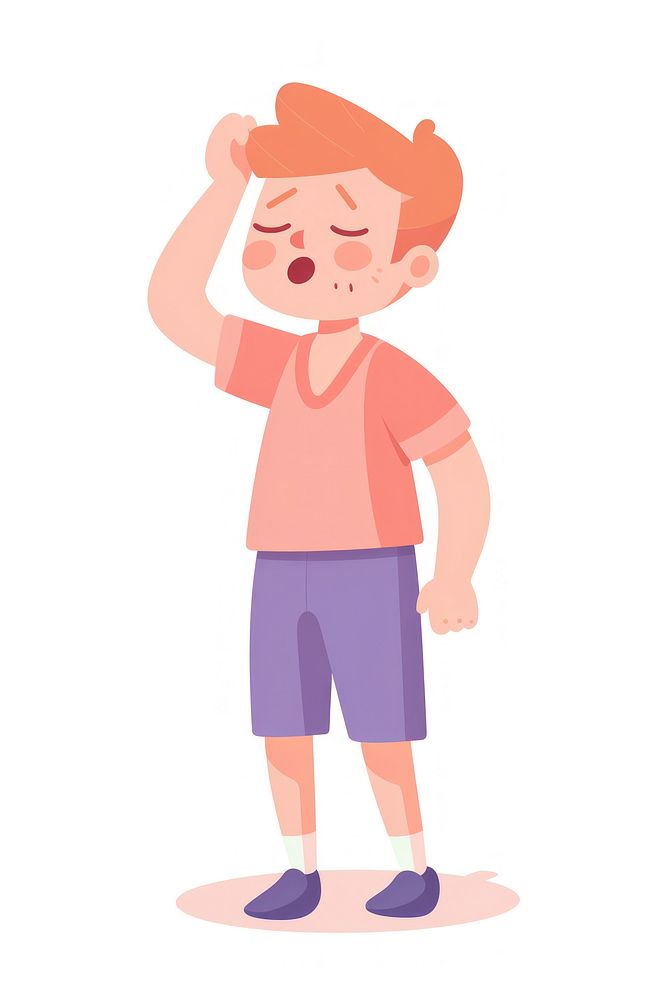  Boy crying cartoon drawing white background. AI generated Image by rawpixel.