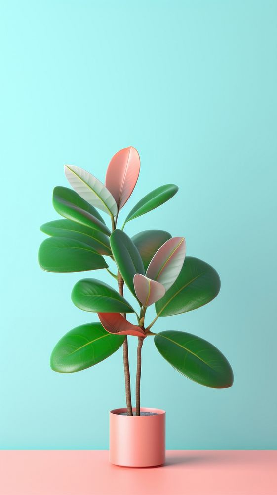  India rubber fig plant flower green leaf. AI generated Image by rawpixel.