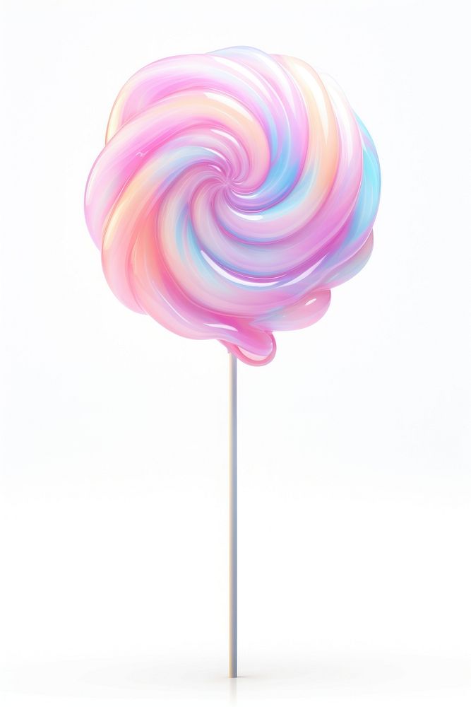 Cotton candy lollipop food white background.
