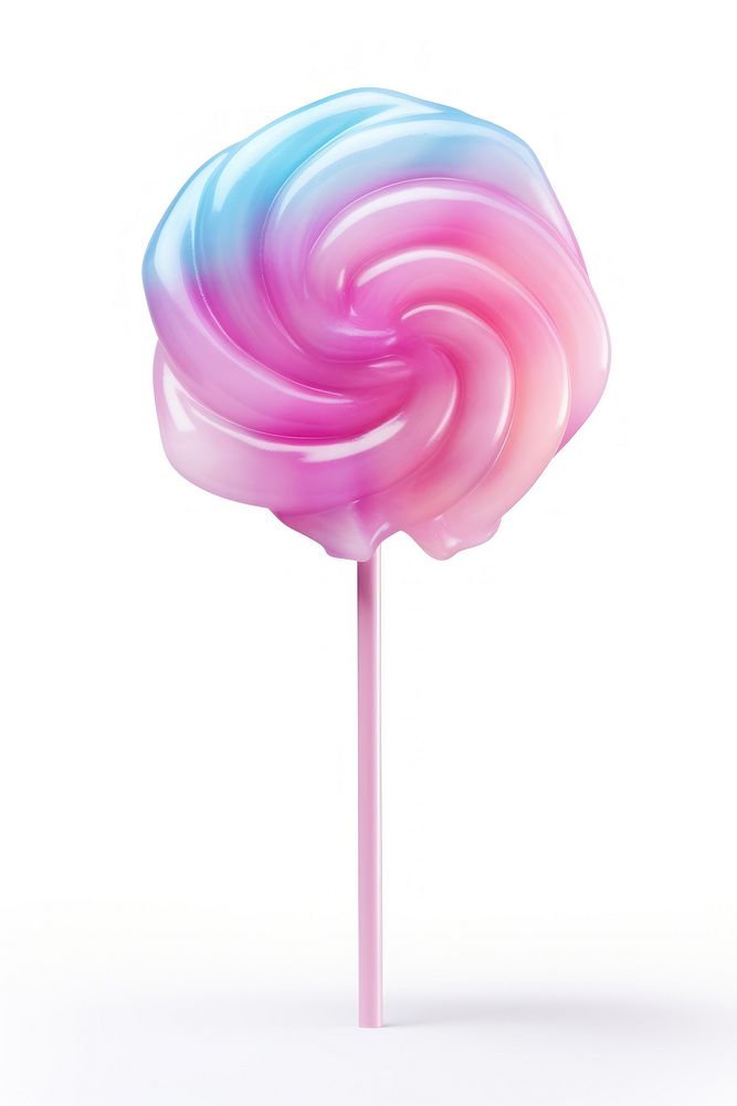 Candy floss lollipop food white background.