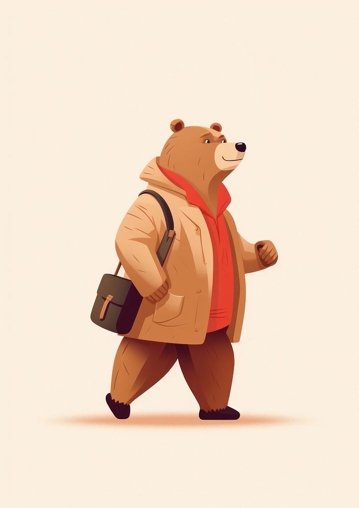 Bear animal representation standing. AI generated Image by rawpixel.
