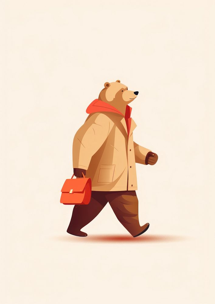 Bear walking mammal animal. AI generated Image by rawpixel.