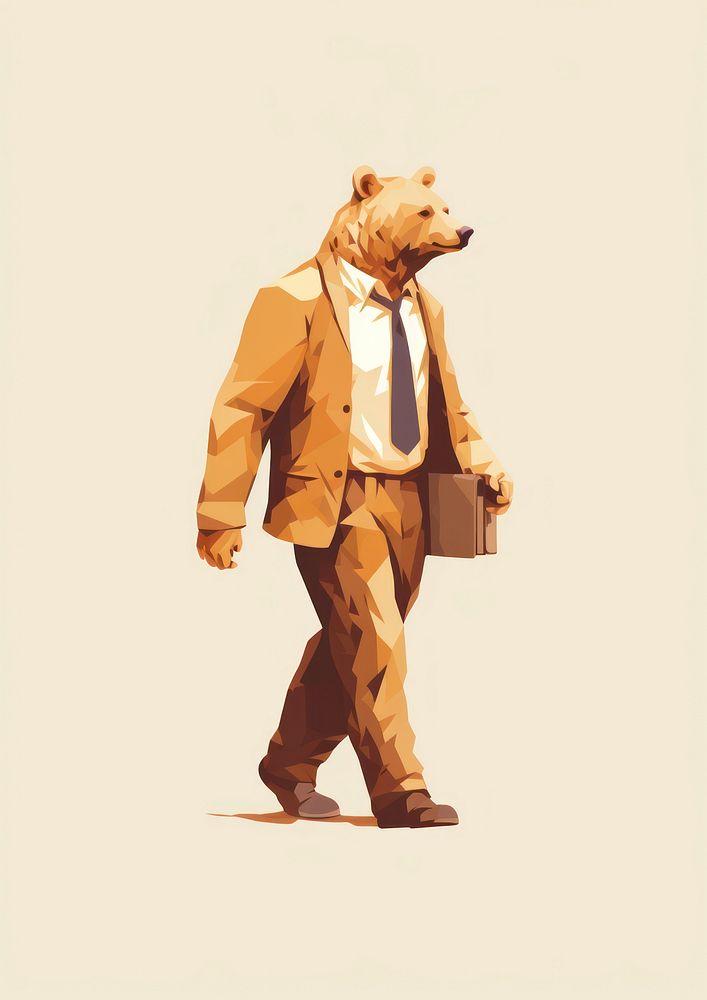 Bear walking mammal animal. AI generated Image by rawpixel.