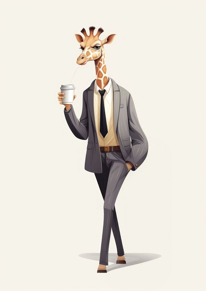 Giraffe coffee cup holding. AI generated Image by rawpixel.